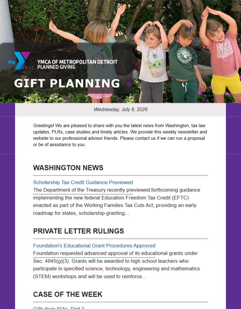 Donor enewsletter